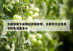 太原信用卡逾期还款新政策，太原市代还信用卡的电话是多少