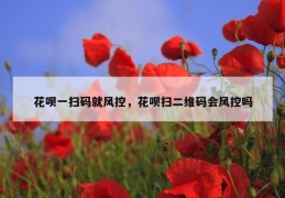 花呗一扫码就风控，花呗扫二维码会风控吗