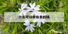 什么可以收白条的钱