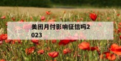 美团月付影响征信吗2023