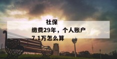 
       社保缴费29年，个人账户7.1万怎么算
     