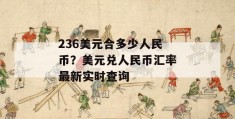 236美元合多少人民币？美元兑人民币汇率最新实时查询