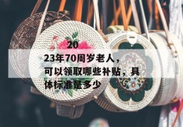 
       2023年70周岁老人，可以领取哪些补贴，具体标准是多少
     