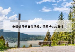 申请信用卡支付功能，信用卡app支付