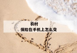 
       农村保险在手机上怎么交
     