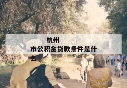 
       杭州市公积金贷款条件是什么
     