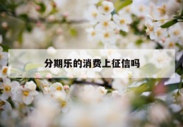 分期乐的消费上征信吗