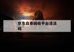 京东白条回收平台违法吗