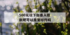 500元以下白条入账新规可以是复印件吗