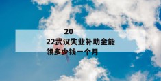 
       2022武汉失业补助金能领多少钱一个月
     