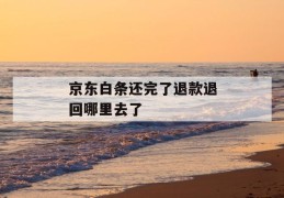 京东白条还完了退款退回哪里去了