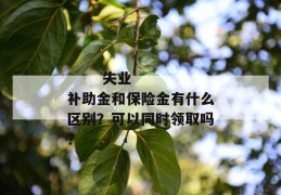 
       失业补助金和保险金有什么区别？可以同时领取吗？
     