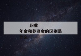 
       职业年金和养老金的区别是什么
     