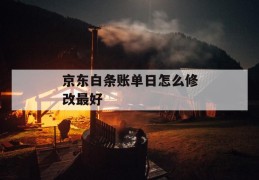 京东白条账单日怎么修改最好