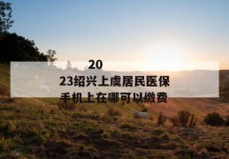 
       2023绍兴上虞居民医保手机上在哪可以缴费
     