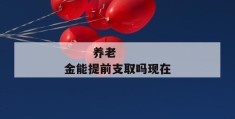 
       养老金能提前支取吗现在
     