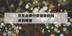 京东白条付款退款的钱退到哪里