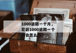 
       花薪1000逾期一个月，花薪1000逾期一个月会怎么样？
     