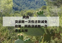 
       网商贷逾期一次性还款减免政策，网商贷逾期一次会怎么样
     