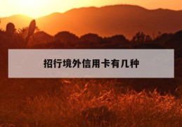 招行境外信用卡有几种