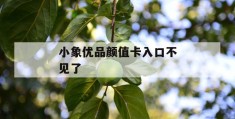 小象优品颜值卡入口不见了