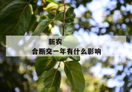 
       新农合断交一年有什么影响
     