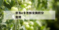 京东e卡怎样兑换积分变现