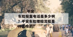 
       平安车险报案电话是多少啊？平安车险理赔流程是什么样的？
     