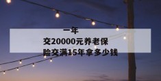 
       一年交20000元养老保险交满15年拿多少钱
     