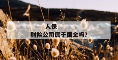 
       人保财险公司属于国企吗？
     