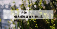 
       办社保去哪里办理？要注意什么？
     