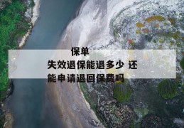 
       保单失效退保能退多少 还能申请退回保费吗
     