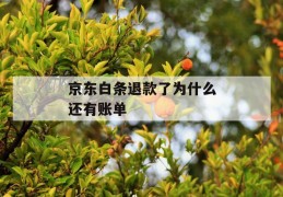 京东白条退款了为什么还有账单