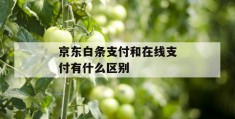 京东白条支付和在线支付有什么区别