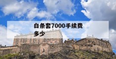 白条套7000手续费多少