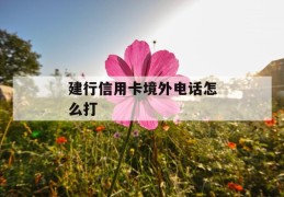 建行信用卡境外电话怎么打