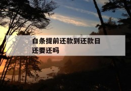 白条提前还款到还款日还要还吗