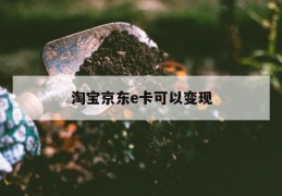 淘宝京东e卡可以变现