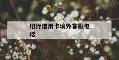 招行信用卡境外客服电话