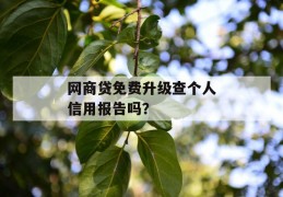 网商贷免费升级查个人信用报告吗？