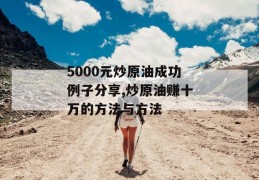 5000元炒原油成功例子分享,炒原油赚十万的方法与方法