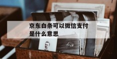 京东白条可以微信支付是什么意思