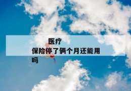 
       医疗保险停了俩个月还能用吗
     