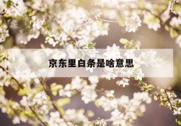 京东里白条是啥意思