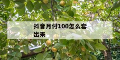 抖音月付100怎么套出来