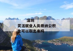 
       深圳灵活就业人员缴纳公积金可以取出来吗
     