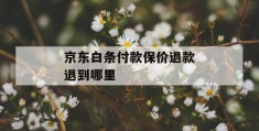 京东白条付款保价退款退到哪里