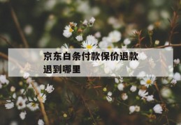 京东白条付款保价退款退到哪里