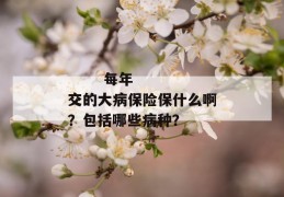 
       每年交的大病保险保什么啊？包括哪些病种？
     