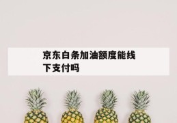 京东白条加油额度能线下支付吗